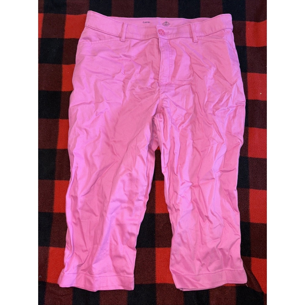 St Johns Bay Bubblegum Pink Womens Capri Pants Size 14